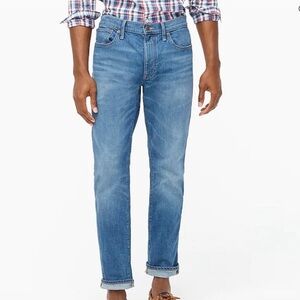 J Crew Mens 34x32 Flex Straight Denim Light Wash Jeans